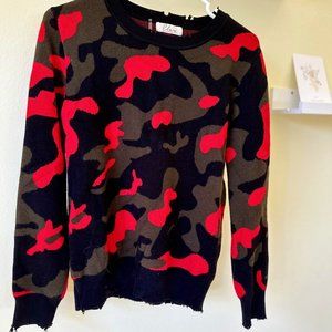 Camo Sweater Women Black/Red Size M